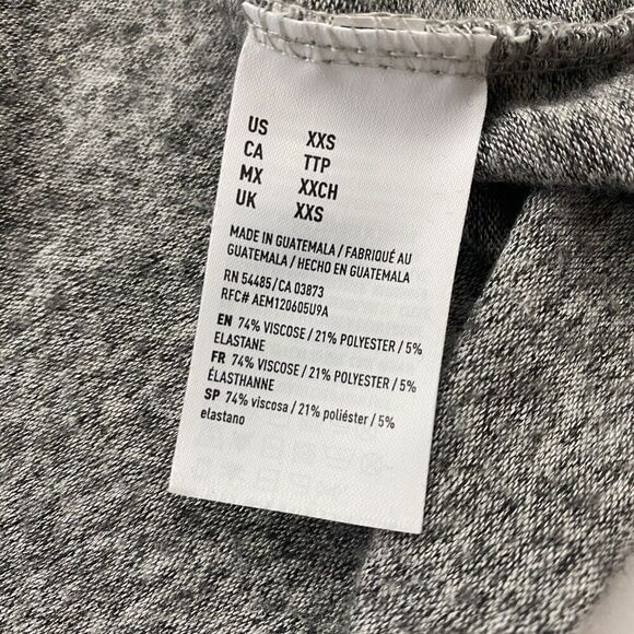 American Eagle Soft & Sexy Plush Gray V-Neck Button-Down Shirt Dolman Sleeve XXS - Picture 8 of 10